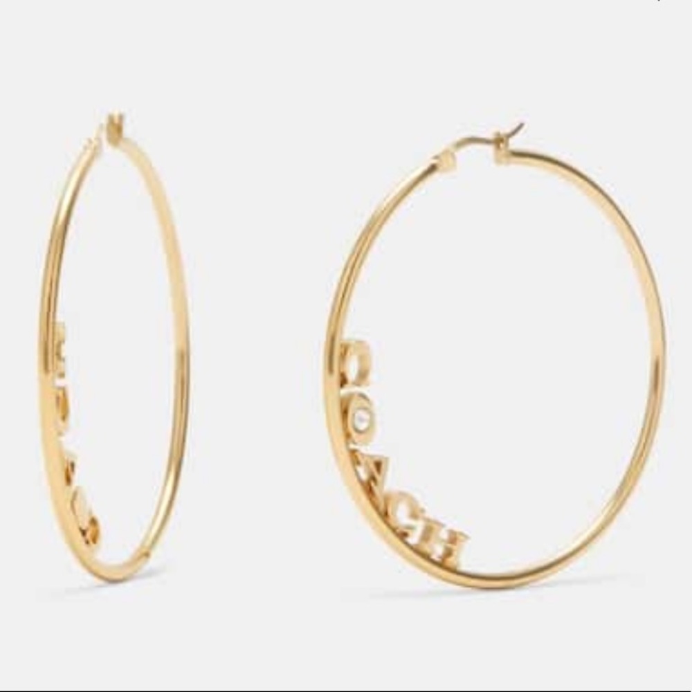 Coach Jennifer Lopez Medium Hoop Earrings NWT